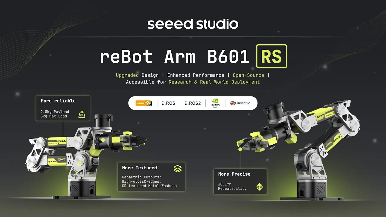 Seeed Studio's launch video for the 6 DoF reBot Arm B601-RS